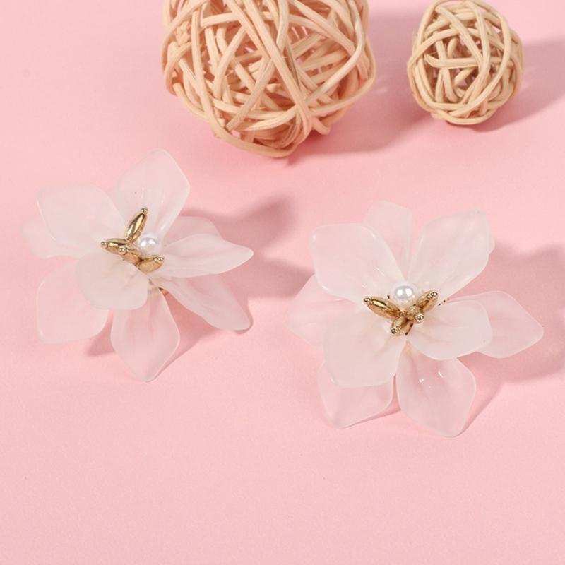 Unique Flower Studs Earrings Waterproof Earrings Fashion Earrings Resin Texture Suitable for Various Occasion Wear