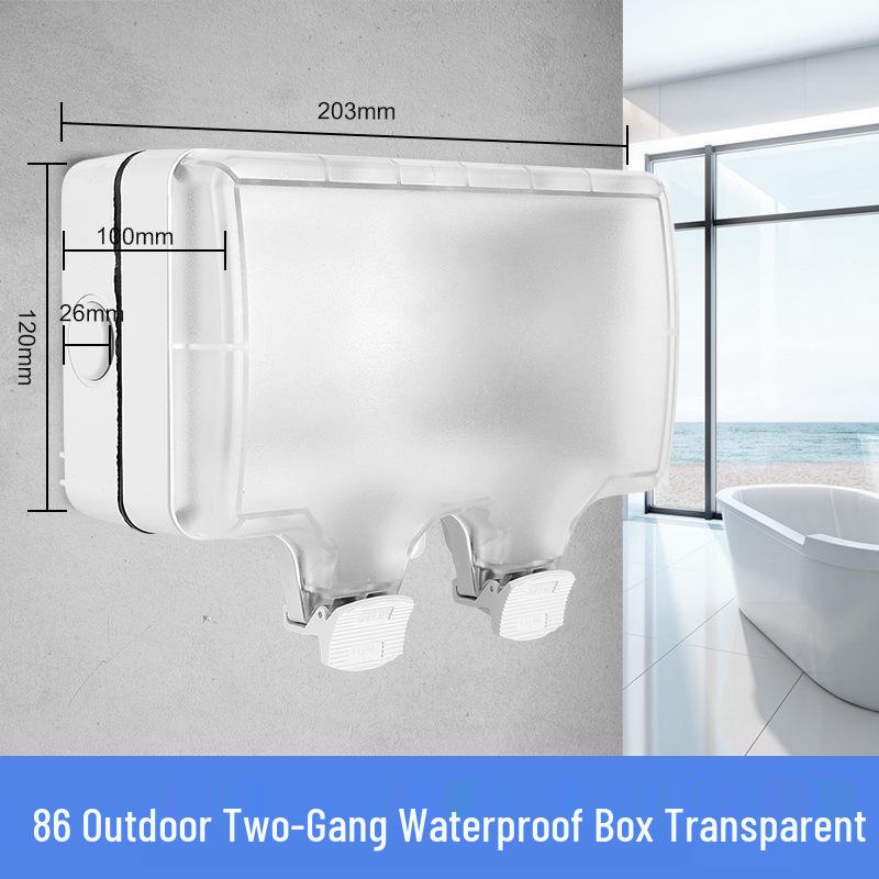 86 Type Transparent Self-Adhesive Waterproof Socket Cover for Bathroom Switches