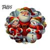 Round Festive Tableware Christmas Placemat, 14 Inch Pattern Anti Slip Tabletop Protector, Decorative Heat Insulation Mat Place for Dining Table