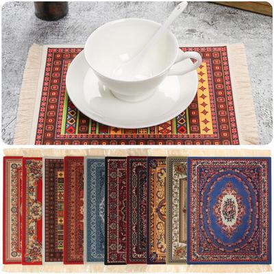 Rubber Anti-slip Tablet Mat Durable Water Coaster Persian Rug Style Desk Cushion Mice Mat Mousepad