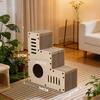 Vertical Corrugated Cat Scratcher Bed Integrated Wear‑resistant Cat House for Rest Play