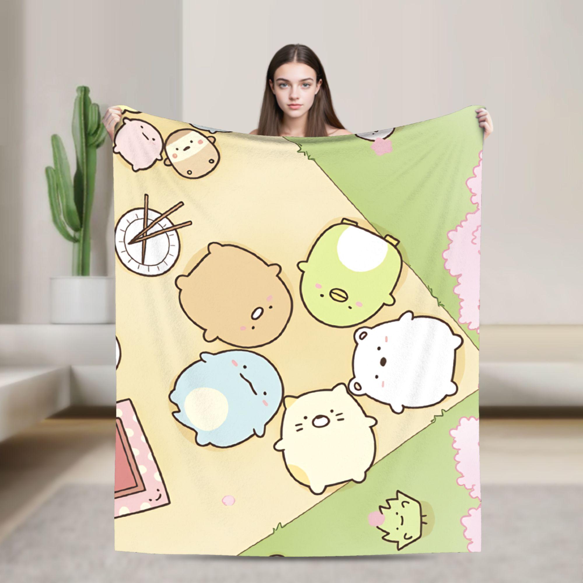 Плед Sumikko Gurashi Качественный Теплый Мягкий Плед Зимний Детский Диван Кресло Диван Кровать Новинка Покрывало 75x90cm