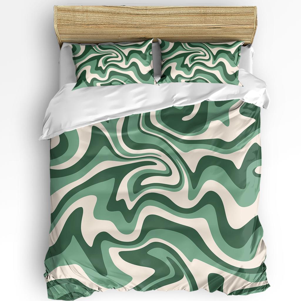 Stereo Abstract Line Gradient Red 3pcs Bedding Set For Double Bed Home Textile Duvet Cover Quilt Cover Pillowcase