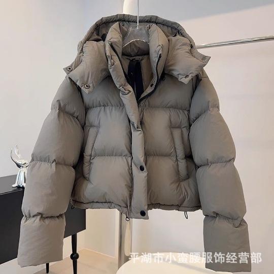 Puff down jacket women's short Korean version of small winter new fashion hooded thickened bread jacket