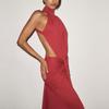 European-American Elegant Halterneck Pleated Slim Gown - Sexy Backless Long Dress