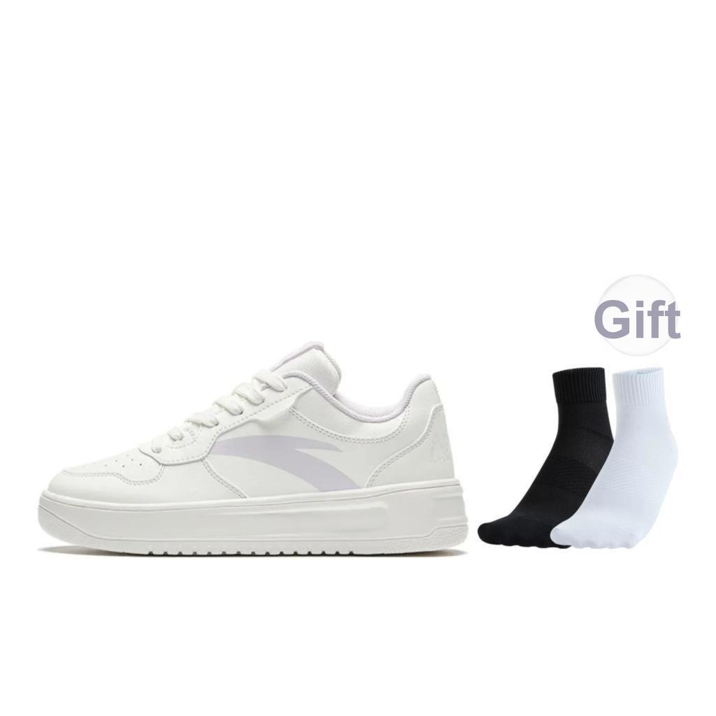 Anta Lehké Pohodlné Všestranné Protiskluzové Odolné Nízké Skate Boty Dámské Tenisky Bílé 922418001Q-1