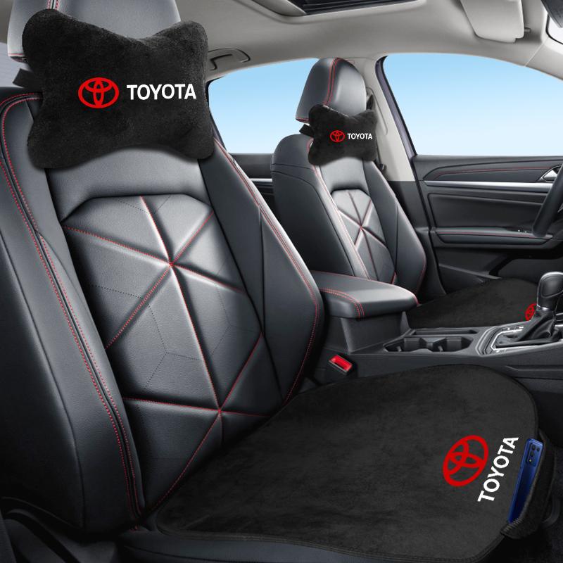 Car interior stickers Universal Breathable Plush Car Seat Cushion Cover Car Headrest For Toyota Corolla Camry C-hr Rav4 Yaris
