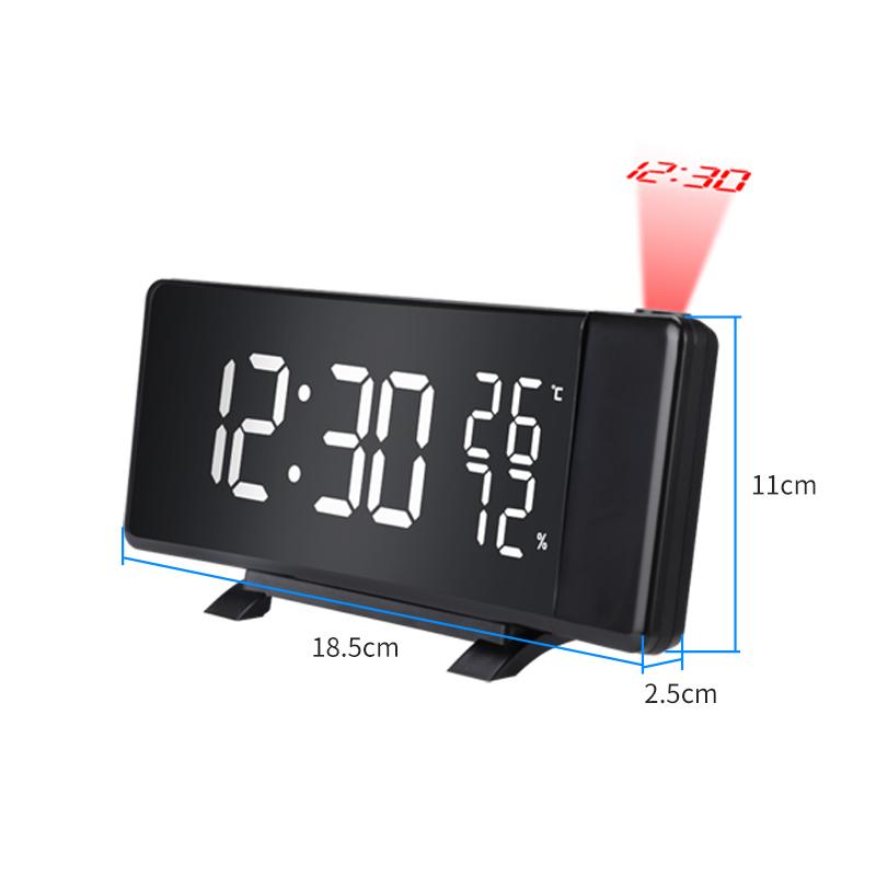 Top Selling Smart USB Projected Alarm Clock Thermometer Modern Design LED Desk Table Clock Electronic Movement for Household Use