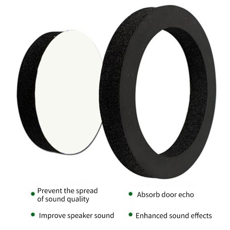 Self Adhesive Car Universal Foams Speaker Enhancers System Kit 6.5Inch Speaker Insulation Rings Soundproof Cotton Pad