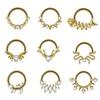 Pack of 2 Unique Geometric Shape Nose Rings Body Piercing Jewelry Seamless Design Metal Texture Polished Finish