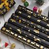 Christmas Reversible Wrapping Paper Roll Black Gold Foil Christmas Tree Snowflake