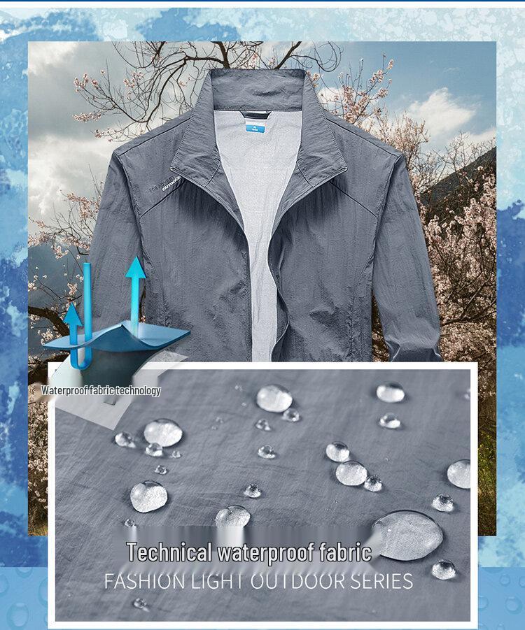 Men's Lightweight Summer Sun Protection Jacket with Stand-up Collar - Breathable, Thin Skin Coat for Outdoor Sports