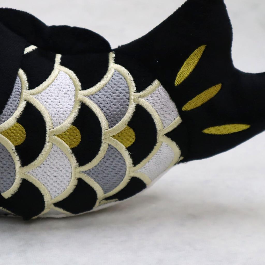 Auspicious May Dolls, Set of 2 Carp, Black and Blue Carp, Parent and Child, Plush Toy, for First Festival, Indoor Use, Side Display