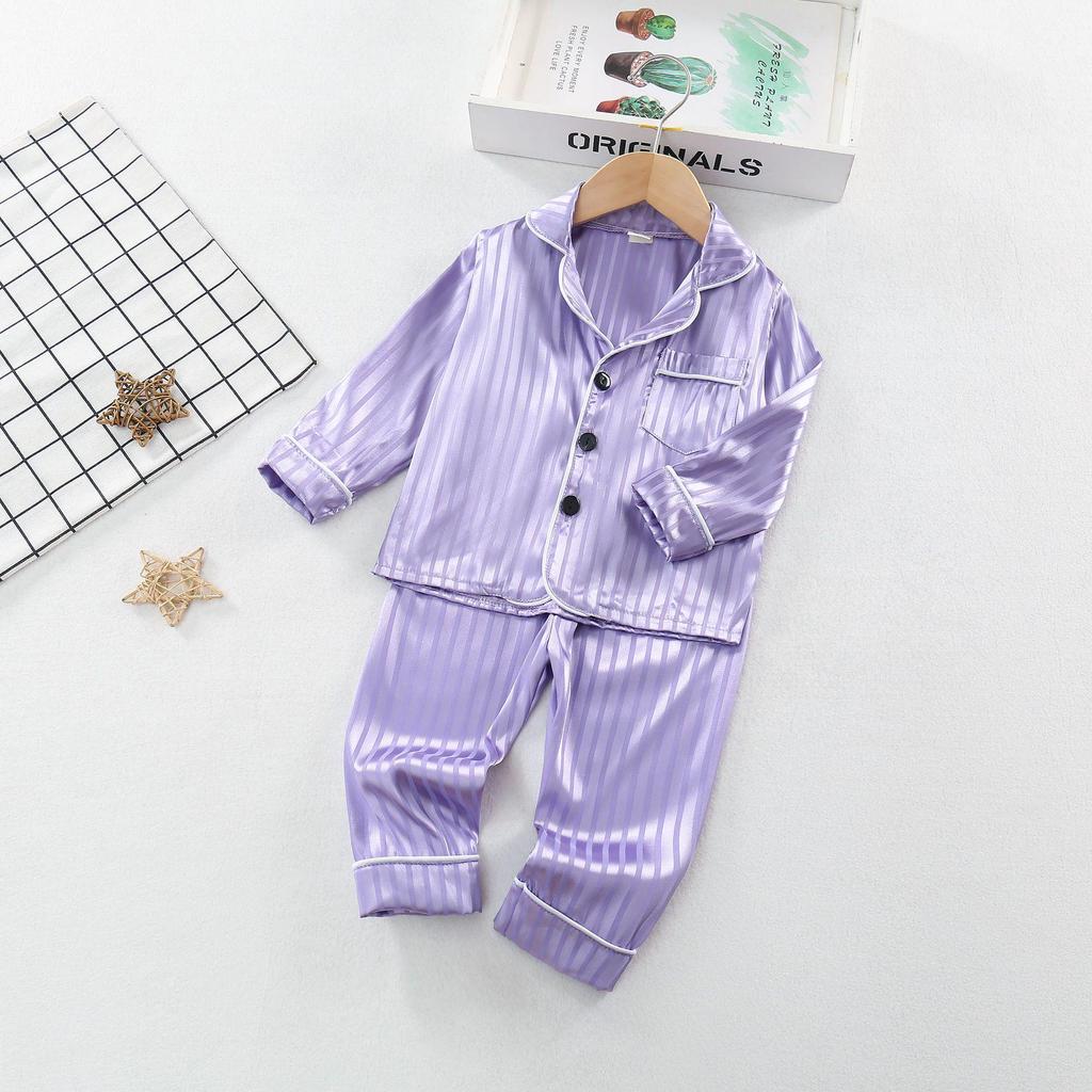 Conjunto de Pijama Infantil de Algodón Seda de Dibujos Animados