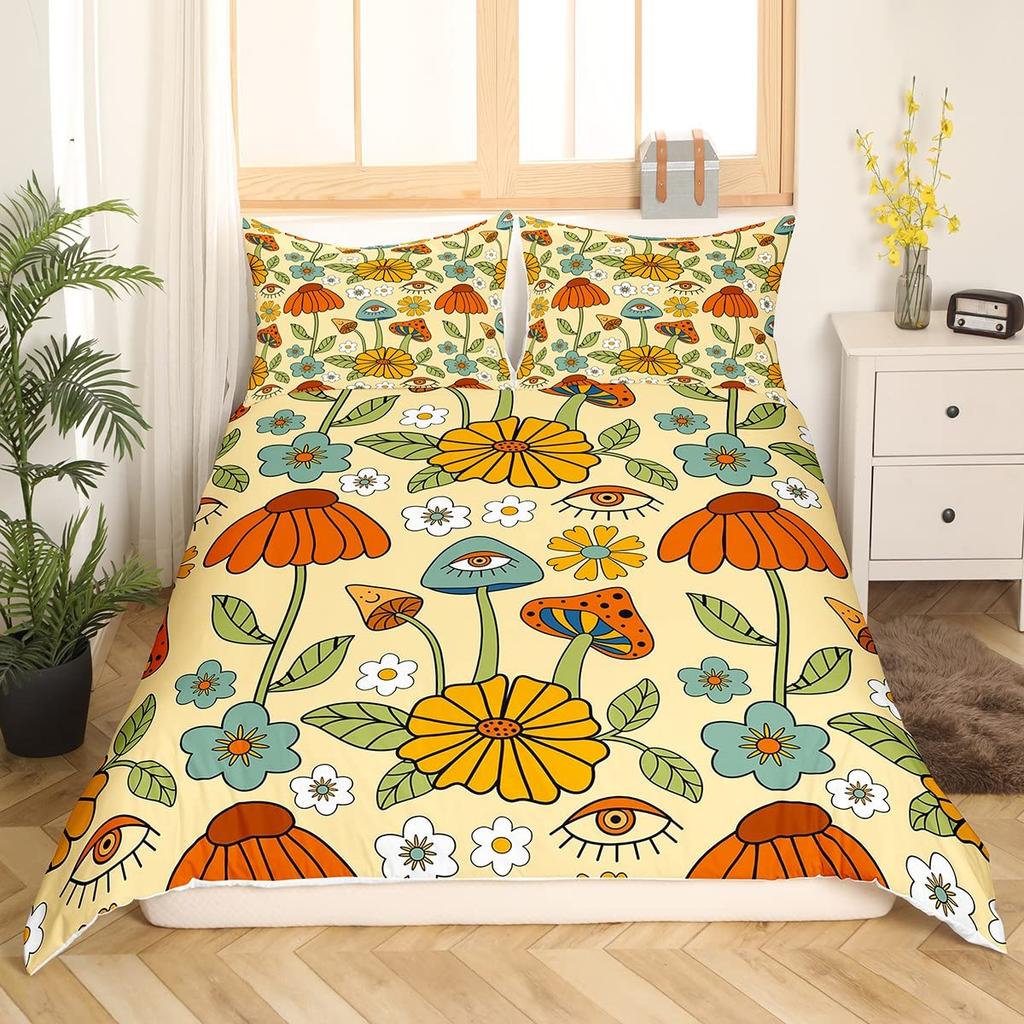 Pastellrosa Hibiskusblüten Bettwäscheset Romantische Blüten Bettbezug Althea Floral Steppdeckenbezug Blau Polyester Steppdeckenbezug
