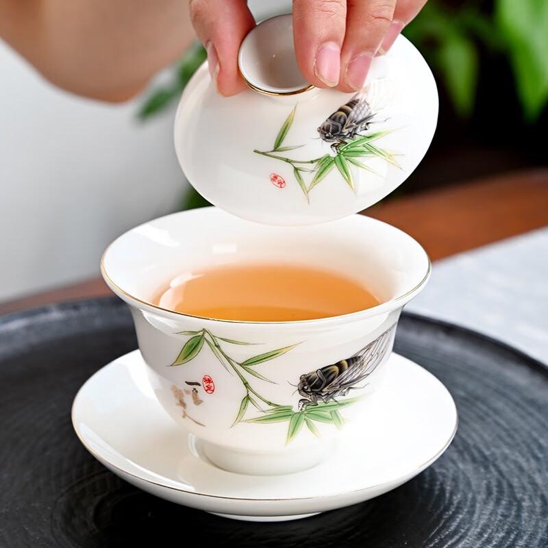 Dehua White Porcelain Lanolin Jade Kung Fu Tea Set