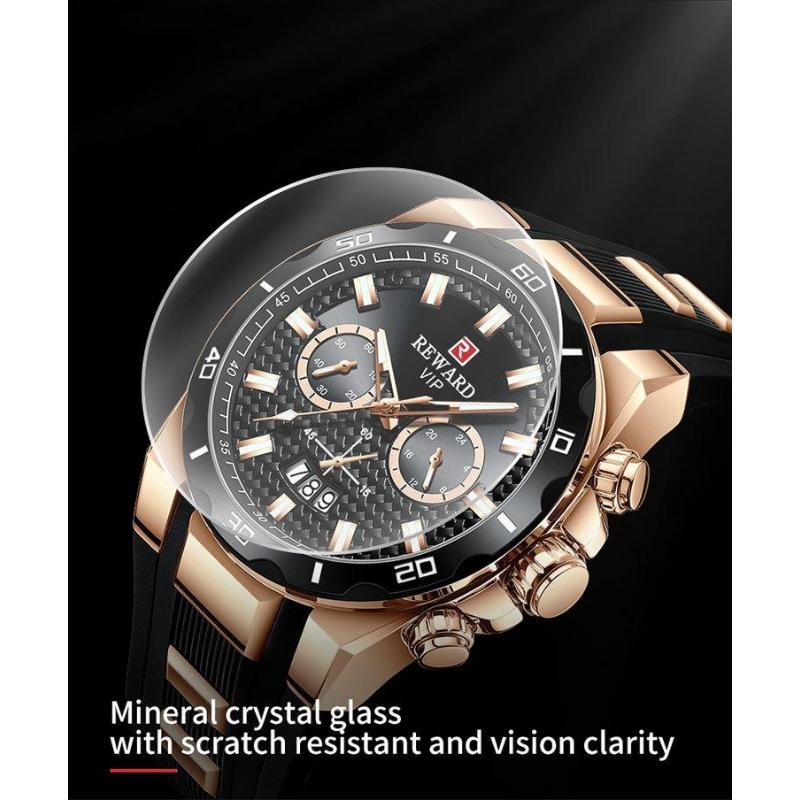 Chronograph Quartz Watch for Men Luxury Big Dial Military Sport Wristwatch Waterproof Silicone Strap Male Clock