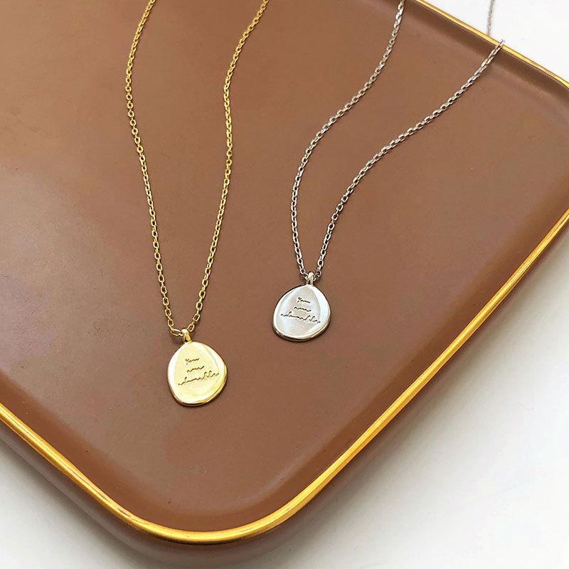 English alphabet double-sided necklace women's autumn light luxury niche design advanced sense collarbone chain ins wind