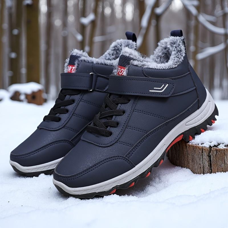 Men's Thickened Winter Snow Boots Fleece Lined Ankle High Non Slip Outdoor Hiking Daily Wear Cold Weather Athletic Durable Shoes Sizes 39-46