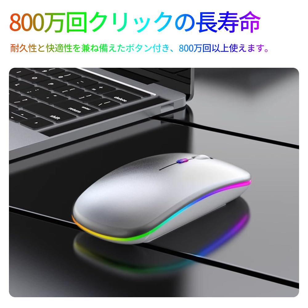 Wireless DPI Bluetooth Instant High Easy To Easy Compatible with and MacBook Mouse, Quiet, 3-Level Switching, Type-C, Rechargeable, Energy-Saving,