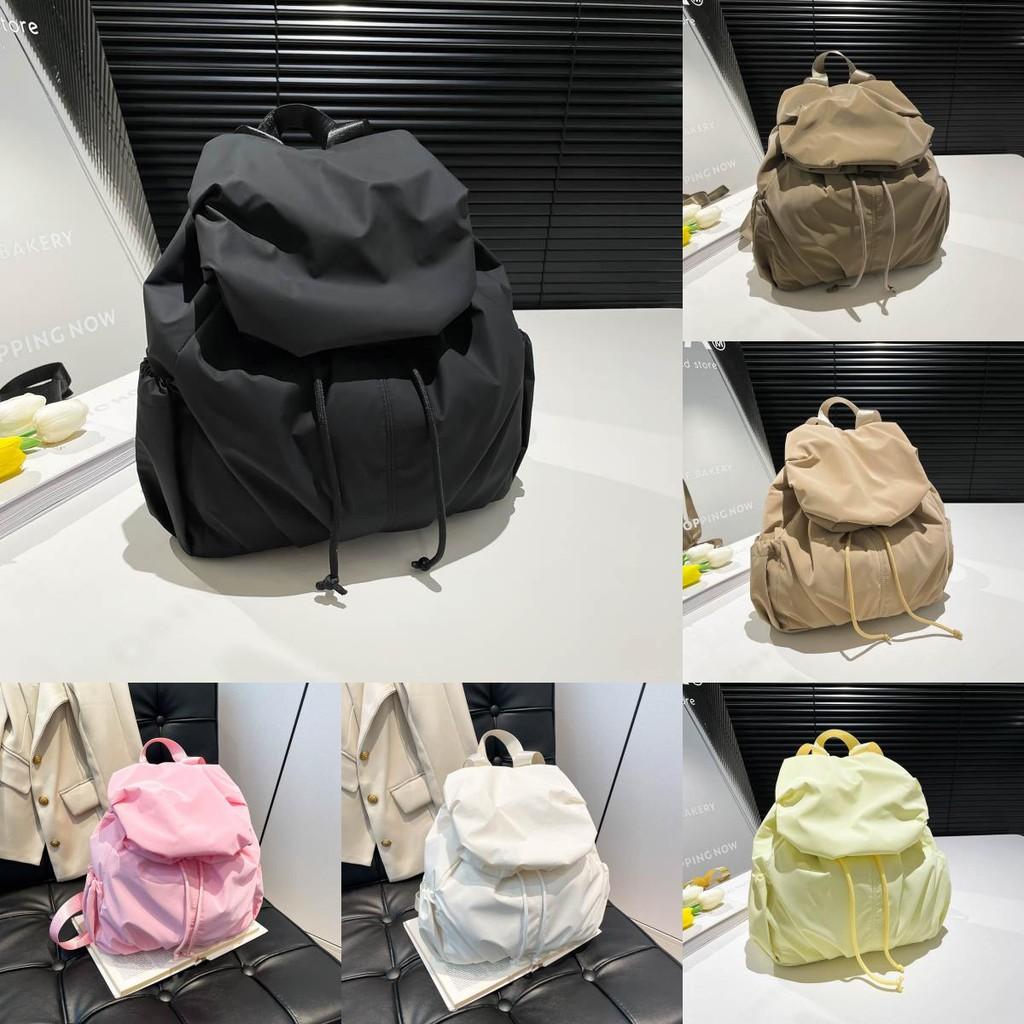 Solid Color Nylon Large Capacity Backpack For Women Travel And Daily Use