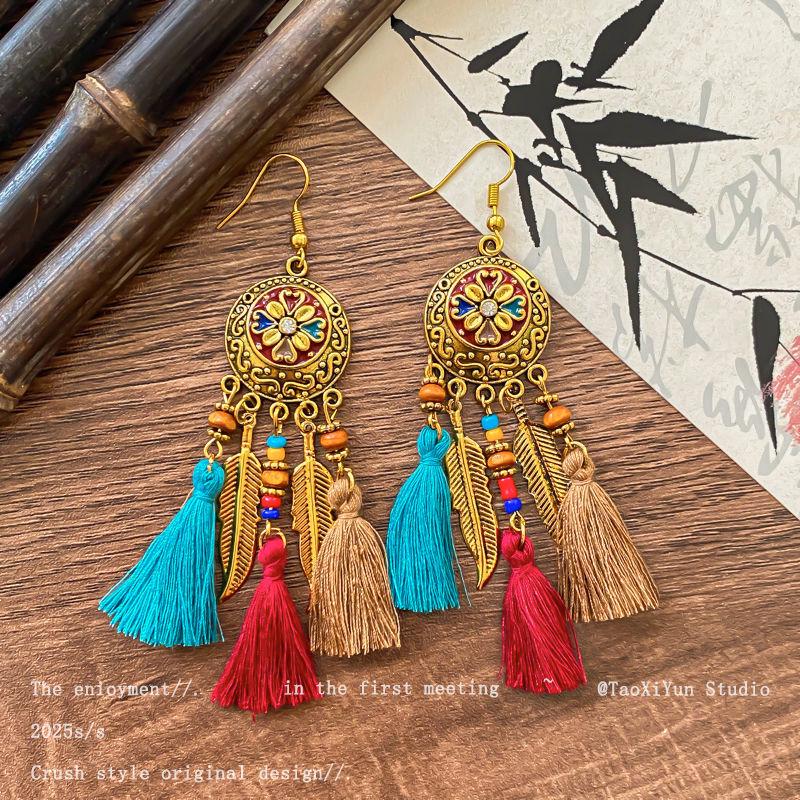 

Винтажные серьги-пусеты из тигрового глаза янтарно-коричневого цвета - Элегантные осенне-зимние украшения