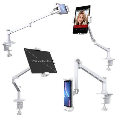 Smatree Microphone Stand Tabletop MV7 Podcast Compatible with and Other Microphones Arm Stand Compatible with Smartphones and Tablets Microphone White