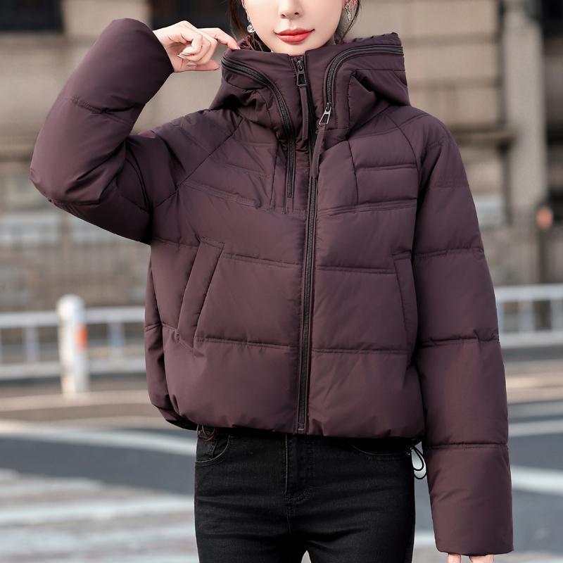 

Модное зимнее короткое пальто, женская одежда, с капюшоном, толстое, теплое, повседневная зимняя куртка, женские парки 2XL вино красного