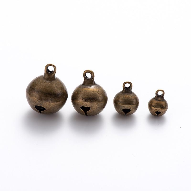 10pcs Brass Bells DIY Unfinished Copper-Made Bells Handmade Round Necklace for Making Jewelry Bracelet Crafts Decorations