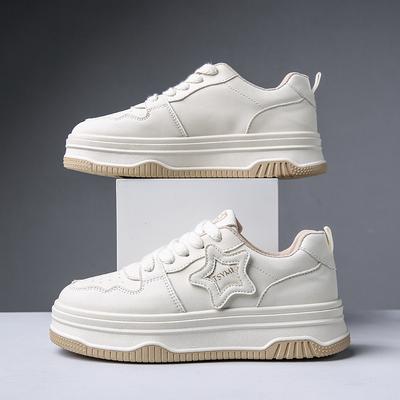 Weiße Schuhe mit dicker Sohle, vielseitige Nischenschuhe, Sport- und Freizeit-Sneaker