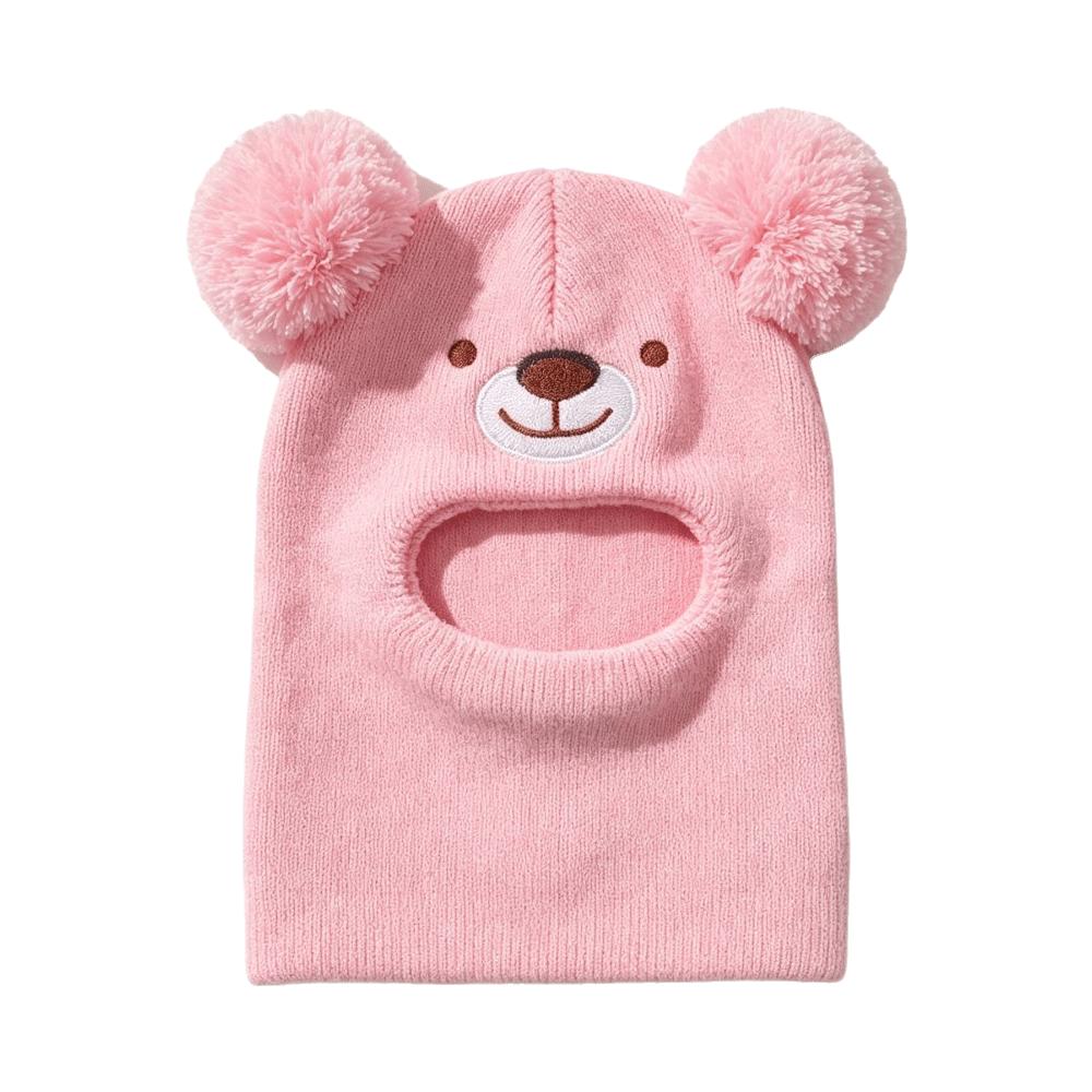 Cartoon Bear Kids Winter Hat Double Pom Poms Bear Headscarves  Winter Wear