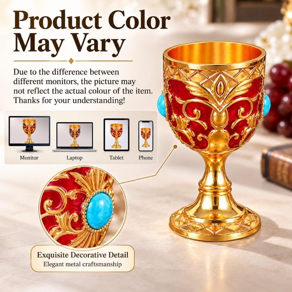 1pc Diamond-encrusted Metal Chalice Goblet Embossed Goblet Bars Restaurants Home Decor