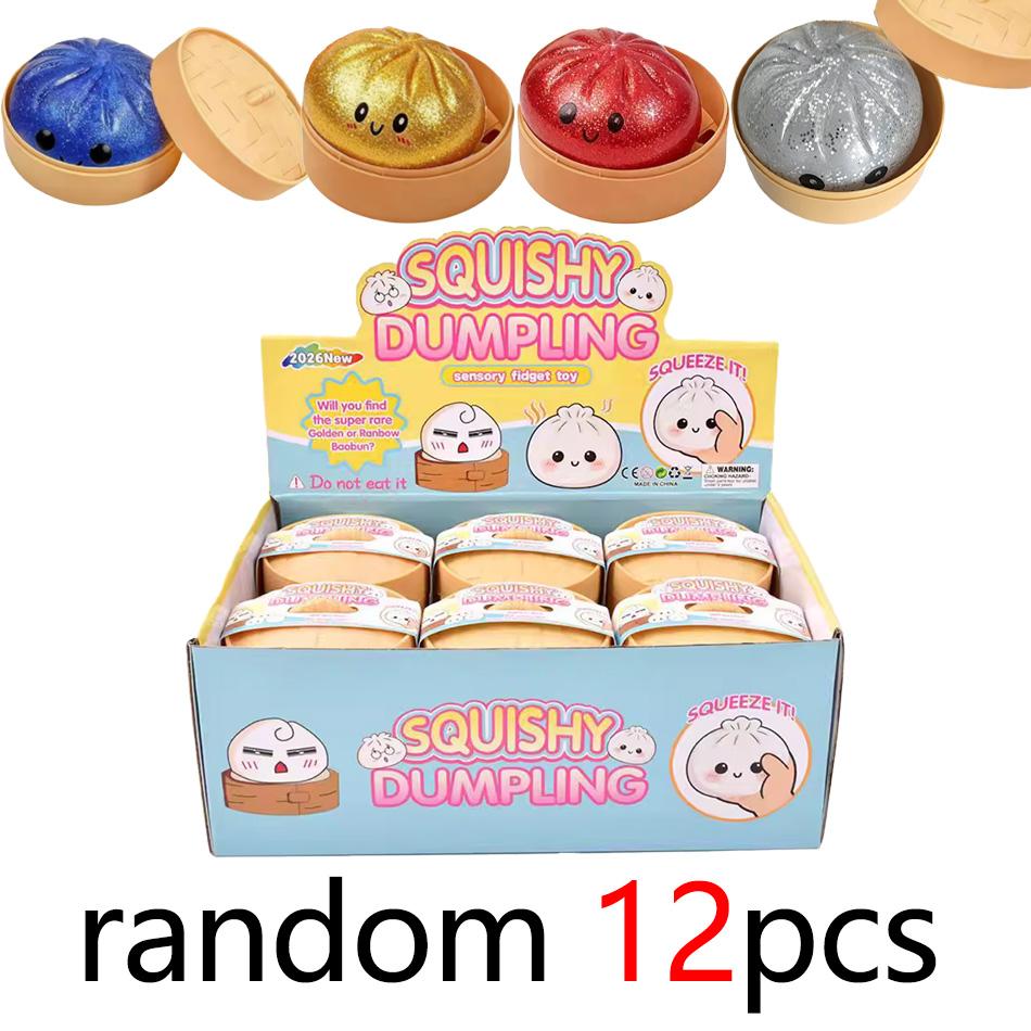 Glitter Dumpling Baozi Pinching Soft Cute Slow Rebound Stress Relief Ornament Office Home Decor Kids Adults Gifts