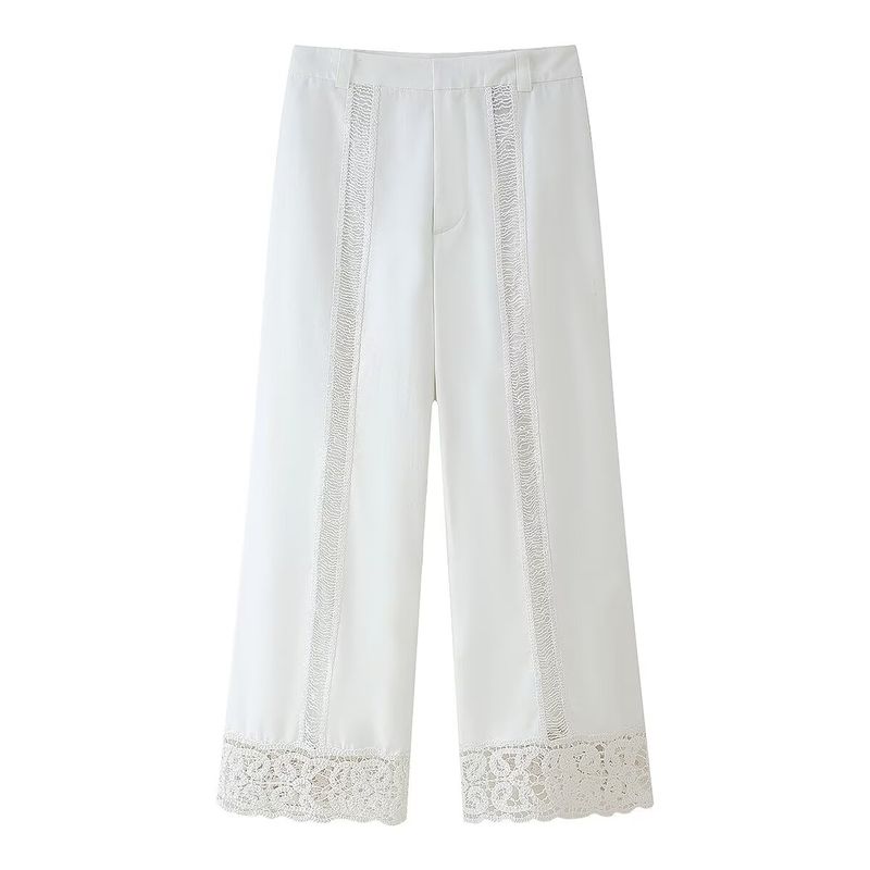 Jnleaog Spring New Arrival Women's Clothing Fashion Style French Fashion Crocheted Shirt Pants Suit 4786043