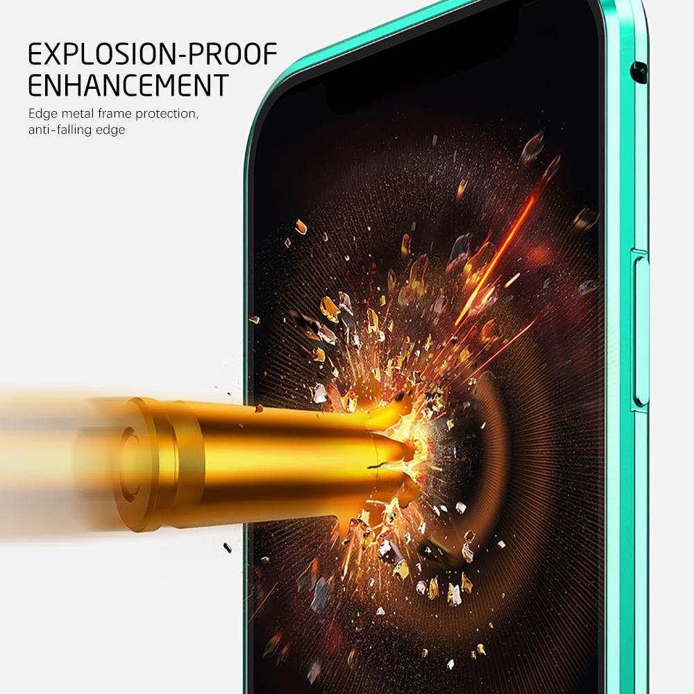 Dwustronne przezroczyste szkło hartowane magnetyczne etui z klapką do Redmi Note 15 Pro Plus 14 Pro Poco M8 Pro Metalowa rama odporna na wstrząsy osłona