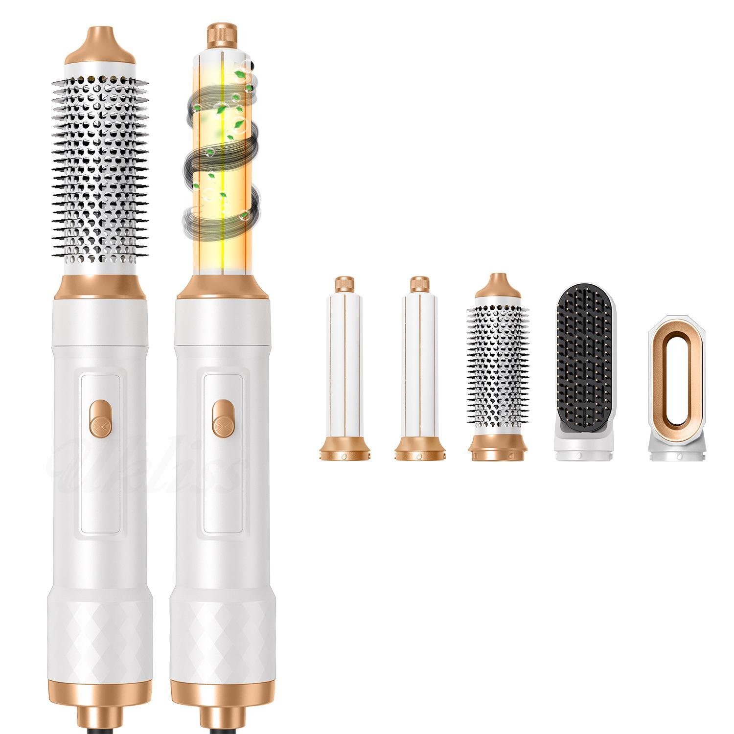 

5 в 1 фен для волос, набор горячих расчесок, многофункциональный щипцы для завивки, выпрямитель для волос, инструмент для укладки, автоматическая нагревательная щетка для домашнего хозяйства us