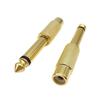 10Pcs Mono TS Plug Design 1/4" Mono TS Male Connector Gold-Plated Audio Adapter  DIY Audio Equipment