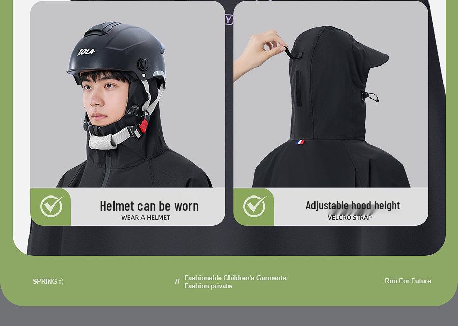 Elektrische Fiets Regenponcho voor het Hele Lichaam voor Mannen & Vrouwen - Extra Groot, Dik, Anti-Stortbui, Waterdicht voor Studenten