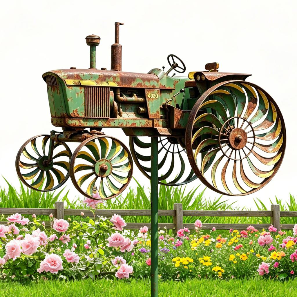 Tractor Windmolen Geluidloos Uniek Buiten Beelden Zonbestendig Grond Windmolens voor Terras Tuin voor Buiten
