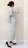 [YUANYUAN] Women's Pantsuit 2-Piece Set: Tailored Jacket & Culottes. Suit Jacket with Waist Tuck, Short Sleeves, Frill Sleeves, Solid Color, Cute and