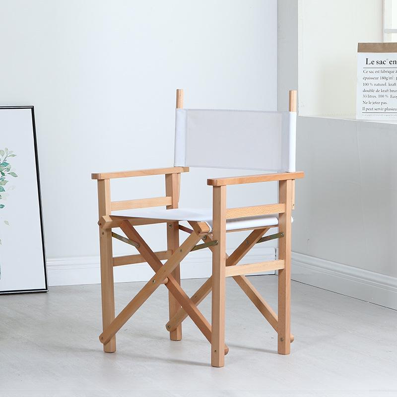 Klappbarer Regiestuhl aus Massivholz mit Segeltuchsitz und -lehne: Ideal für Bar, Büro, Make-up, Angeln, Outdoor und Freizeit.