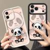 Black Coat Panda Pattern Case For iPhone 17 Pro Max Funda Shockproof Bumper Cover For iPhone 16 Pro Max 15 14 13 12 11 Air 16E