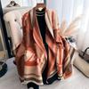 Horses Versatile Temperament Autumn And Winter Thickened Scarf Long Outer Shawl Fringed Jacquard Cape Women