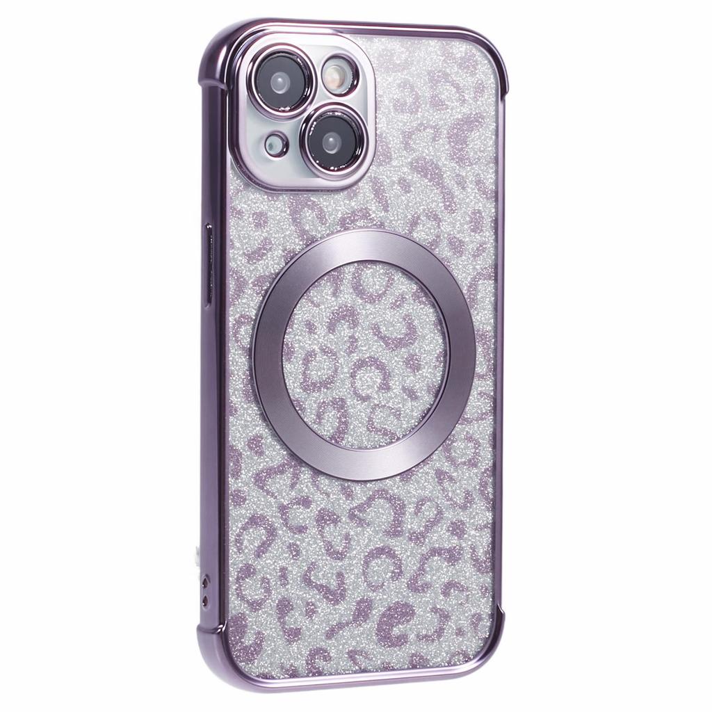 HRF Serie für iPhone 14 TPU Hülle Leopard Galvanisierte Abdeckung Kompatibel mit MagSafe