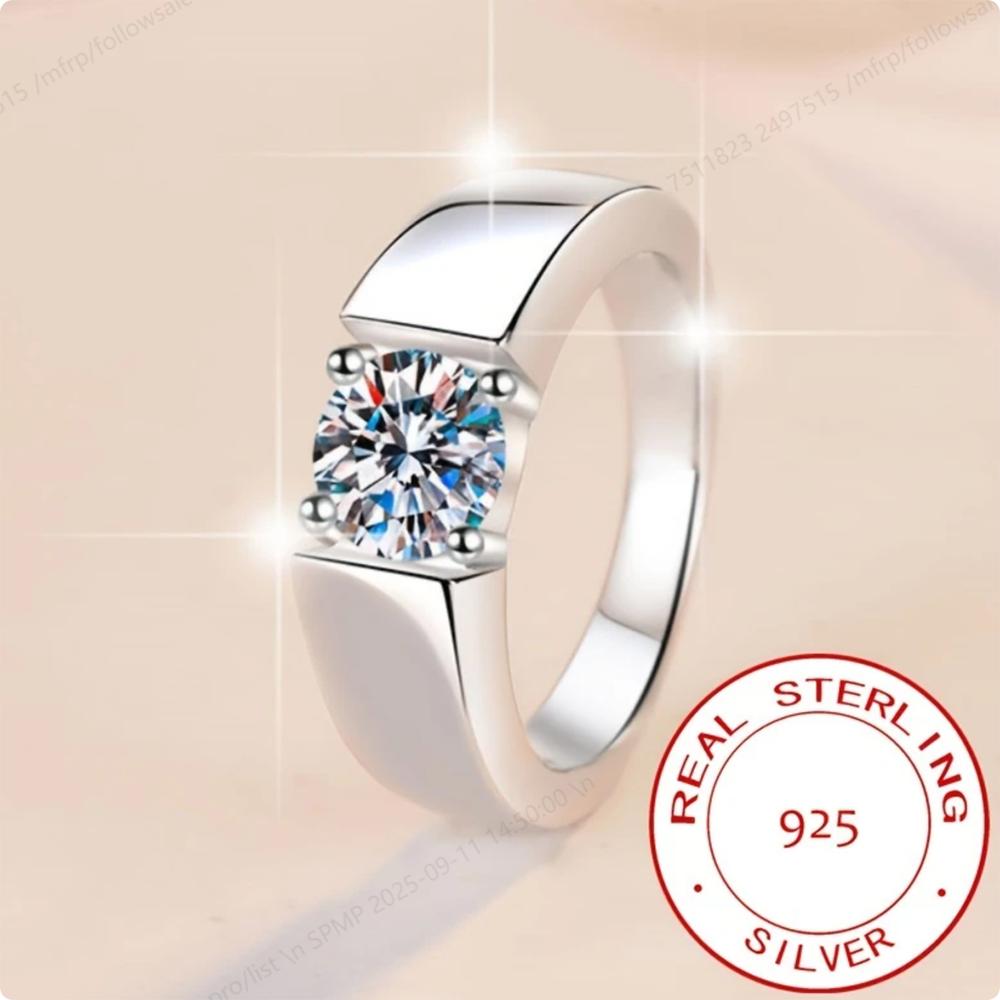 Luxurious 925 Silver 6-10# Exquisite Zircon Ring Women'S Fashion Wedding Gift Jewelry Accessories
