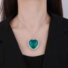 Jewelry Classic Vintage Sweater Chain Big Heart Colored Treasure Pendant Necklace Main Stone 32 * 32