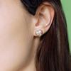 [Rosemont] Silver Heart Pearl Earrings Rc24B02K