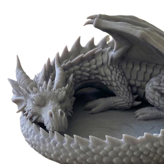 3D Printed Fantasy Dragon Jewelry Tray, Gothic Winged Dragon Desktop Organizer, Mythical Dragon Figurine Key Bowl for Bedside Nightstand, Home Decor