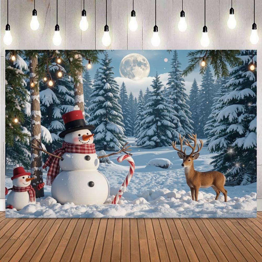 Winter Ice Snow Castle Photography Background Snow Scene Frozen Forest Wonderland Christmas Party Home Decor Photo Backdrop Prop18