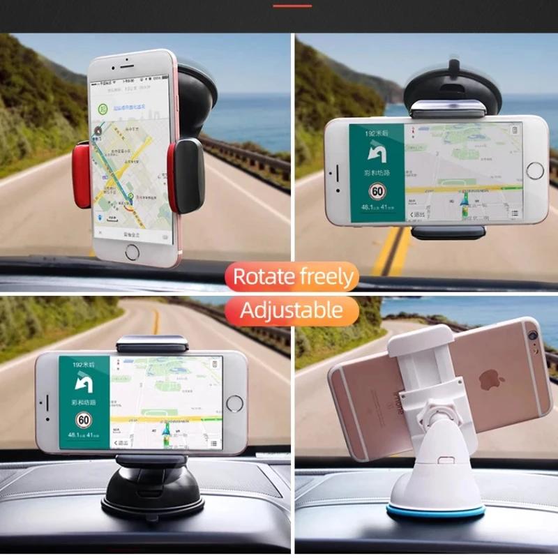 Car Phone Holder with Suction Cup – Mounts On Windshield/Dashboard (Fits iPhone 16/15 Pro Max, Samsung, Xiaomi & All Phones)